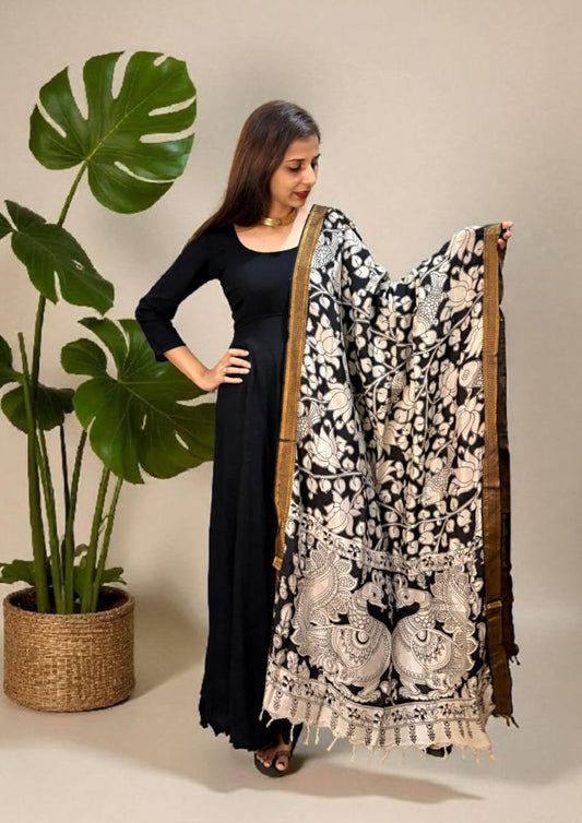 Kalamkari Printed Dupatta- HBKD2
