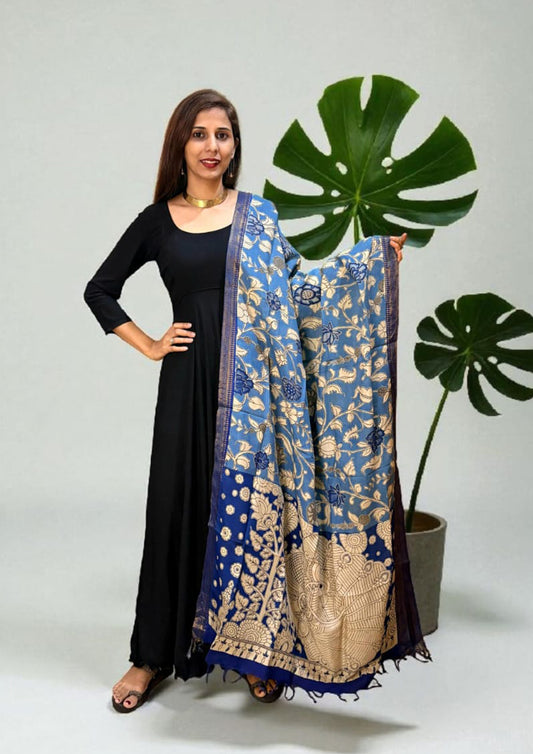 Kalamkari Printed Dupatta- HBKD4