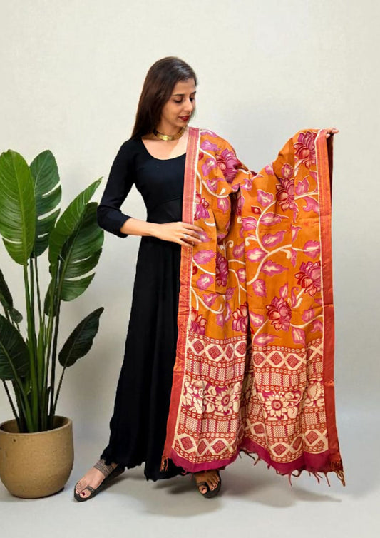 Kalamkari Printed Dupatta- HBKD1