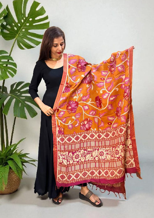 Kalamkari Printed Dupatta- HBKD1
