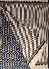 Block Printed Saree- Black DP2