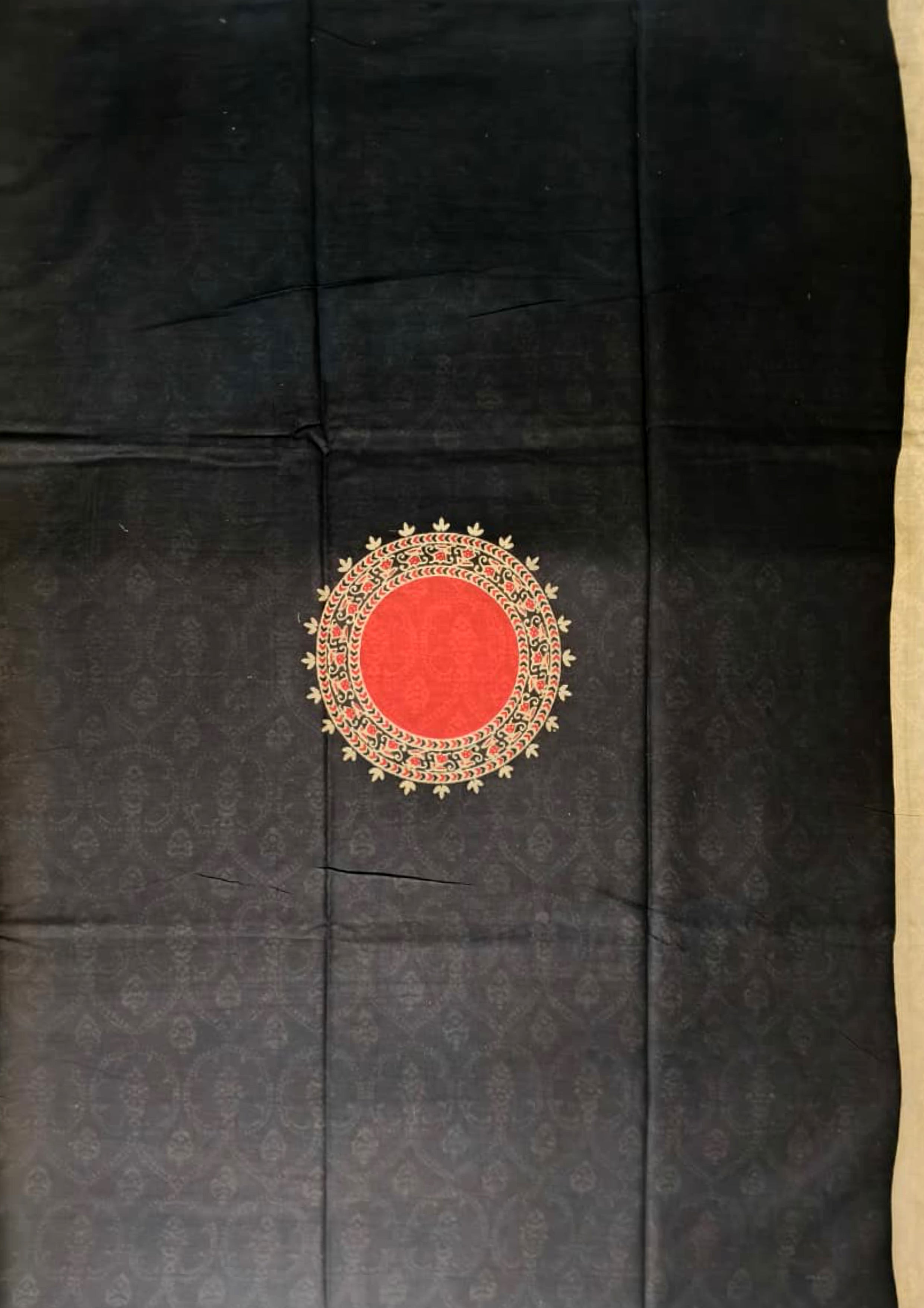 Block Printed Saree- Black DP2