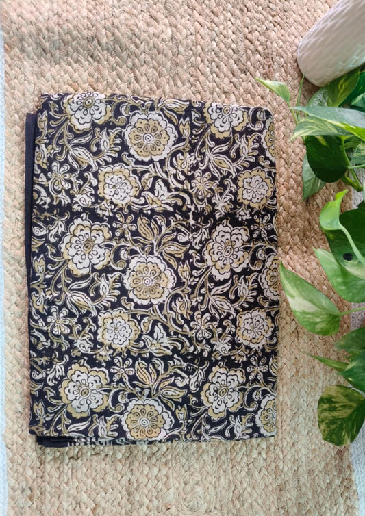 Handblock Printed Kalamkari Saree- HBK7