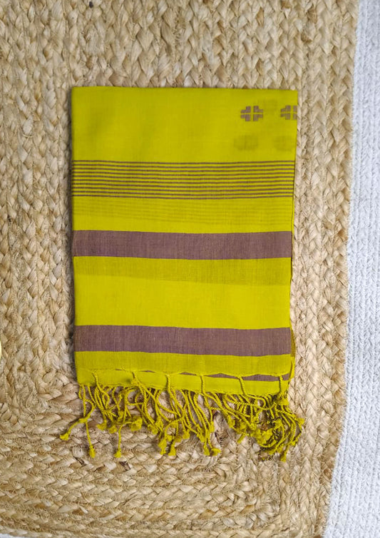 Jamdani Stole- Lime Green HJ24