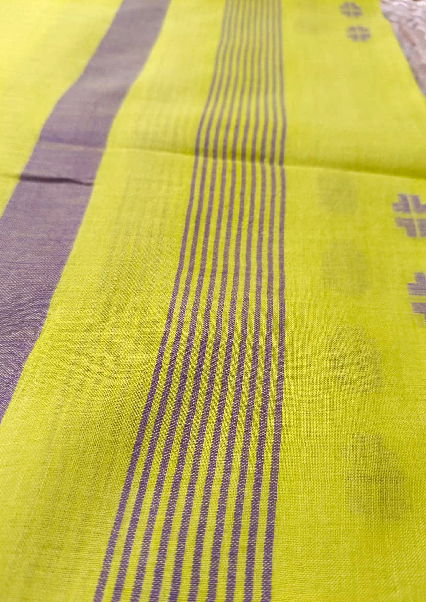 Jamdani Stole- Lime Green HJ24