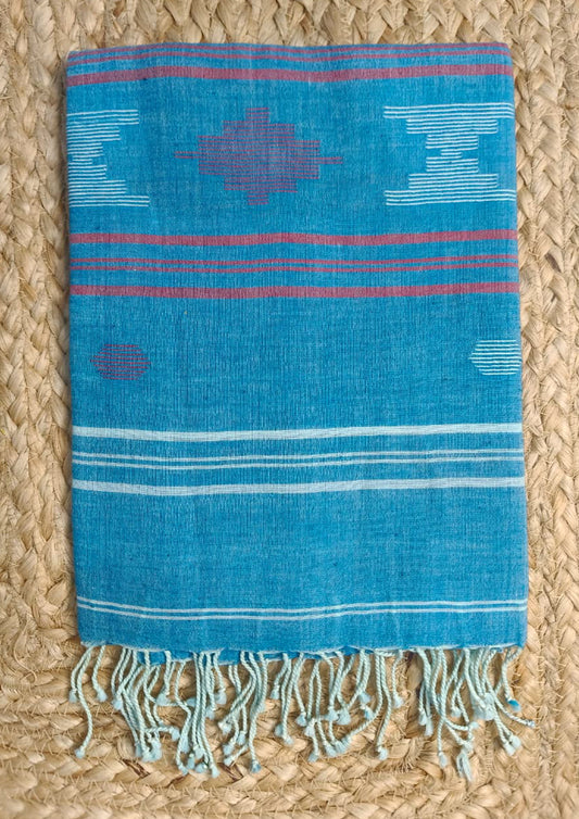 Jamdani Stole- Blue HJ26