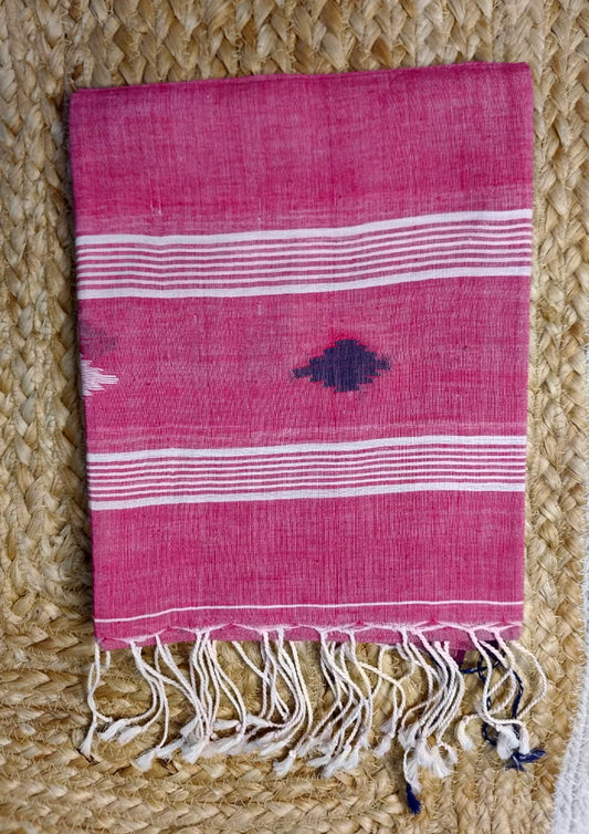 Jamdani Stole- Pink HJ27