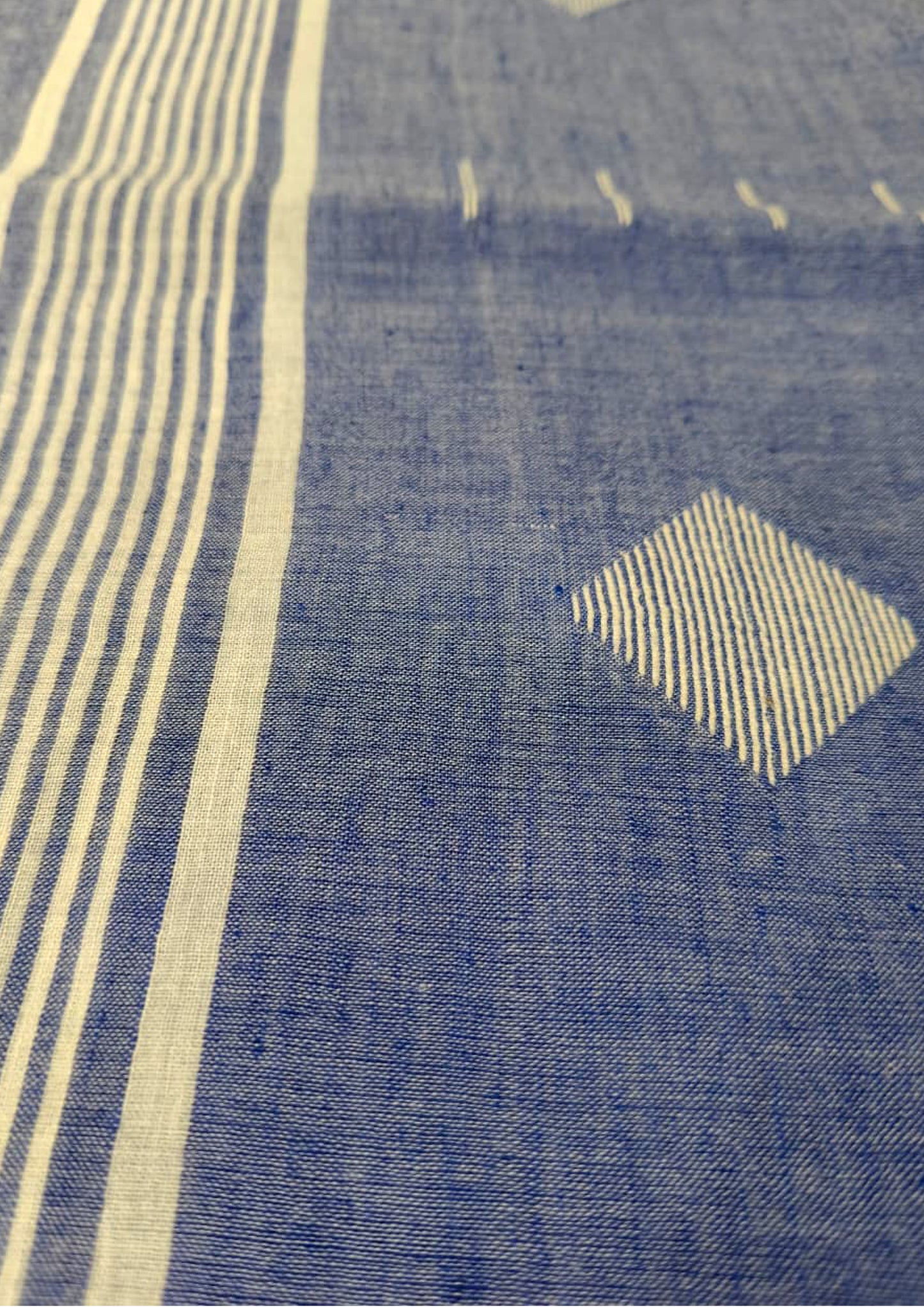 Jamdani Stole- Denim Blue HJ29