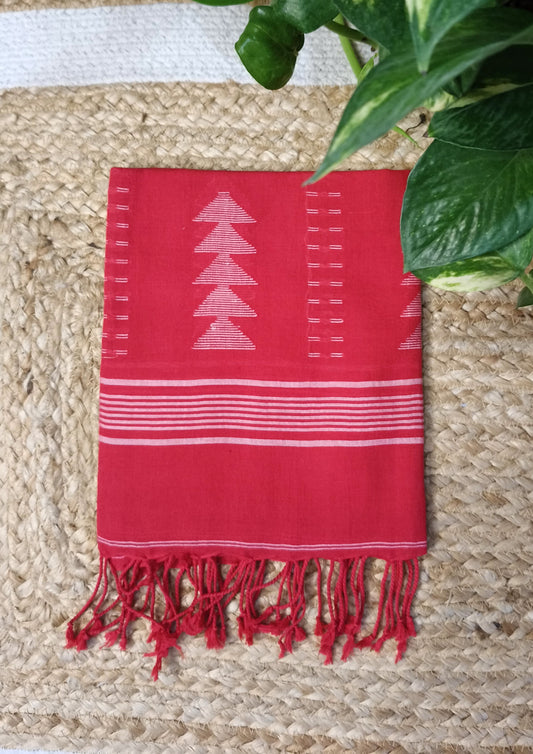 Jamdani Stole- Red 2