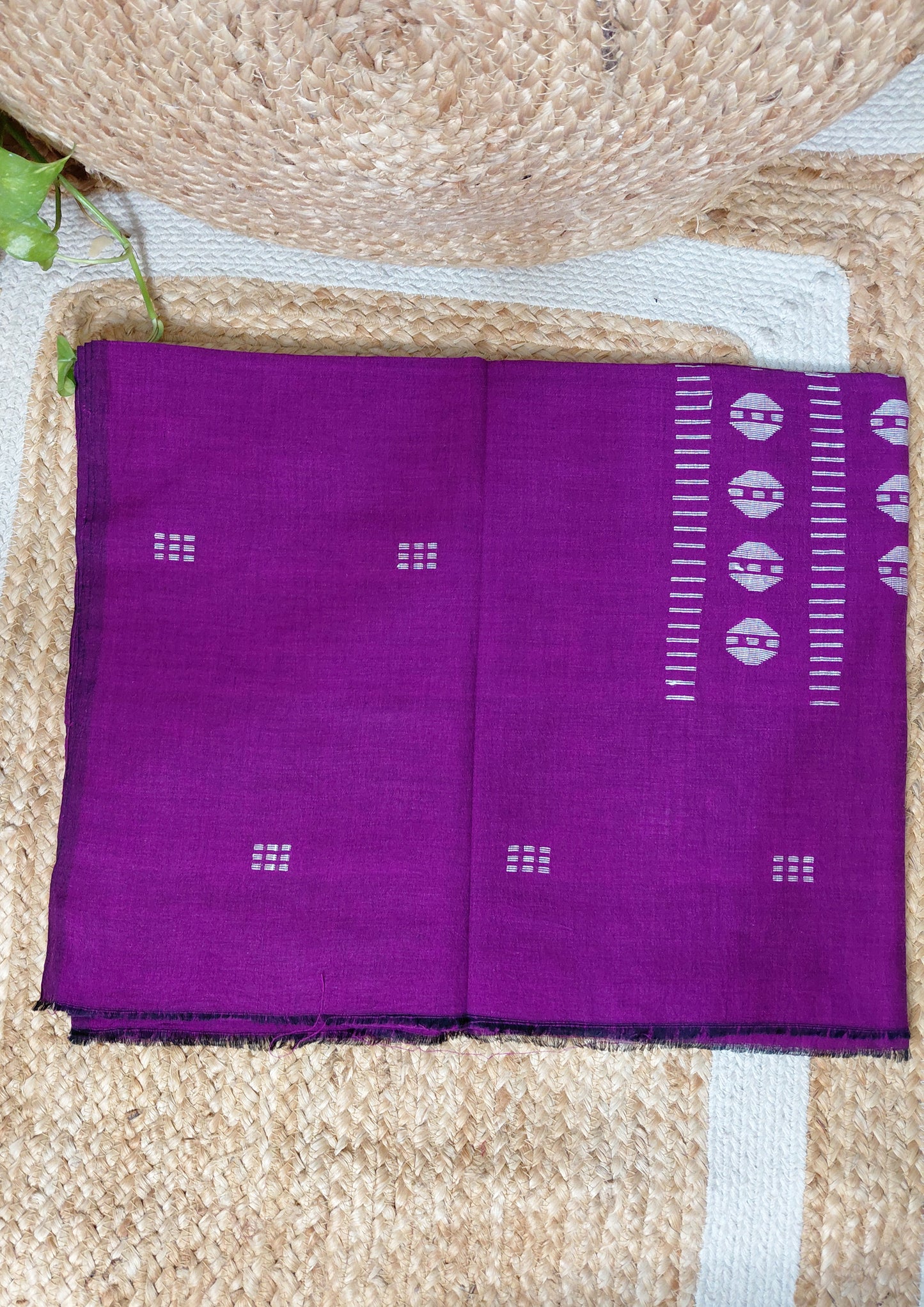 Jamdani Cotton Suit- Purple JS3