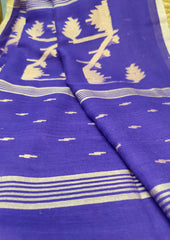 Cotton Jamdani Machi buti Saree- Purple
