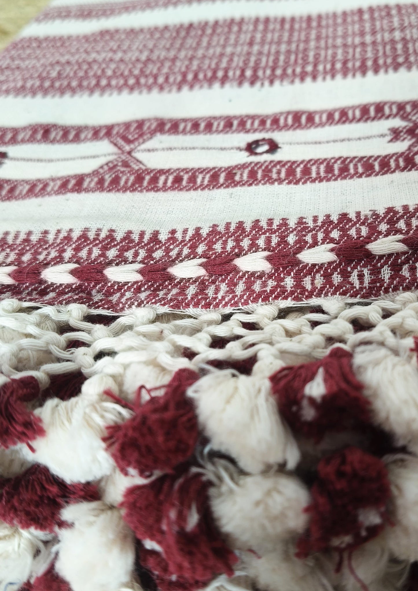 Bhujodi Kutchi Dupatta- 1 White