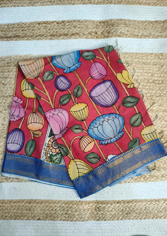 Kalamkari Dupatta- Red K11