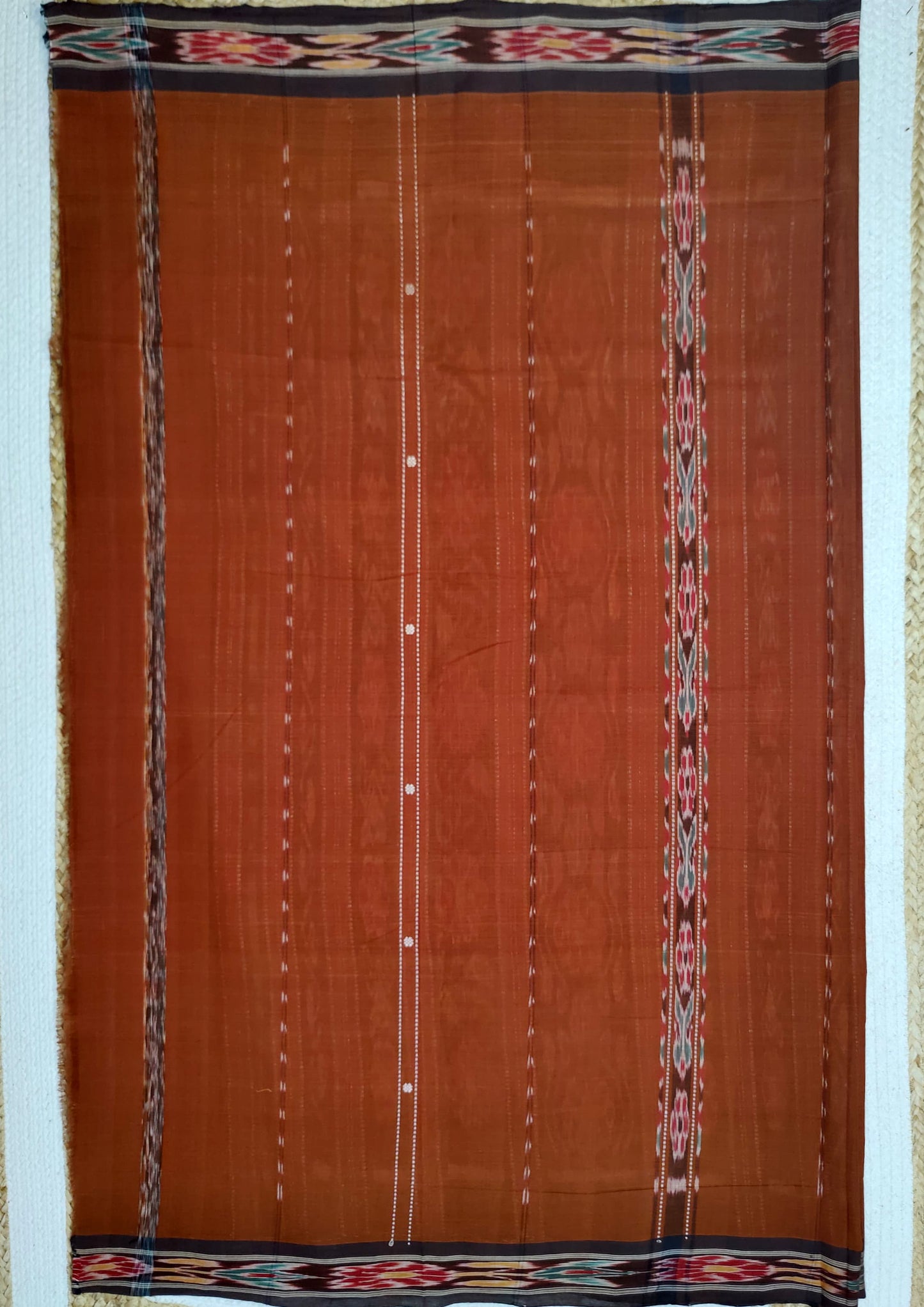 Khadi Ikat Cotton Saree- Brown 1