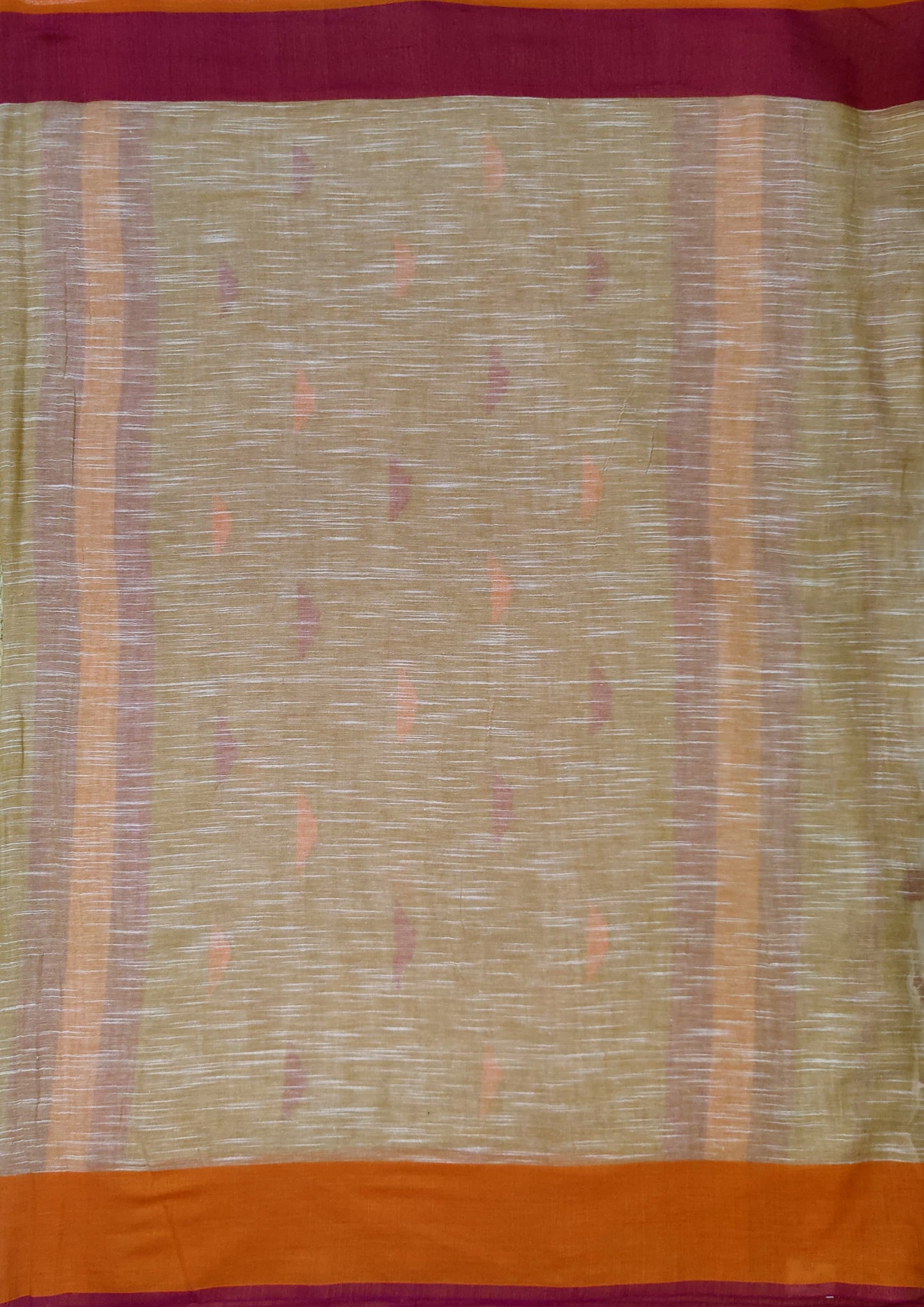 Khadi Linen Saree- Mustard Yellow