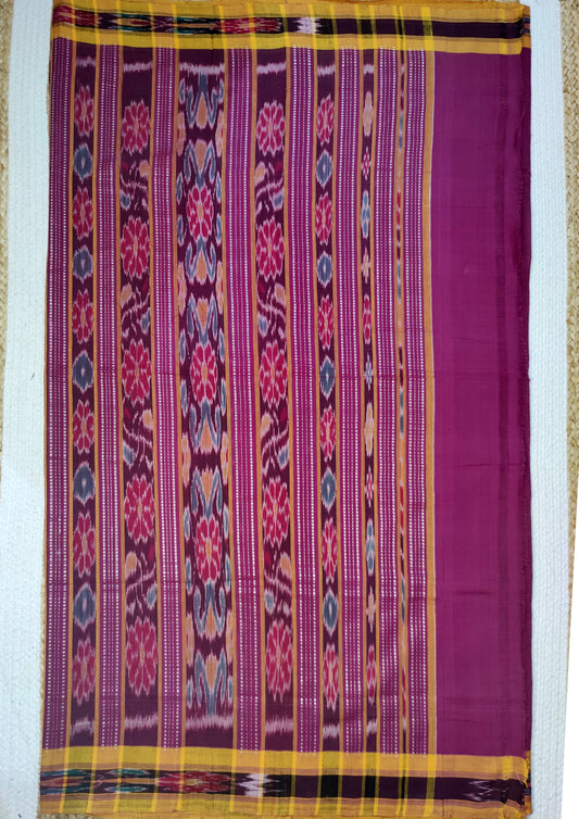 Khadi Ikat Cotton Saree- Pink 2