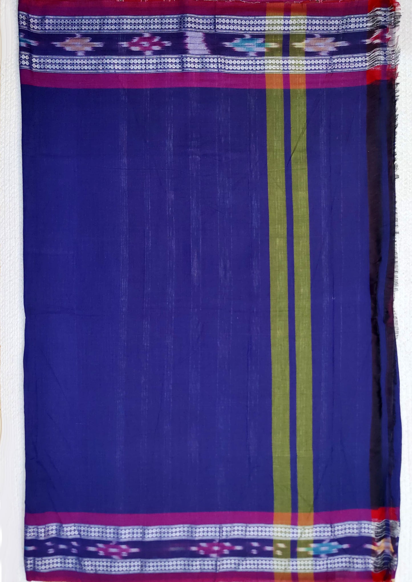 Khadi Ikat Cotton Saree- Purple