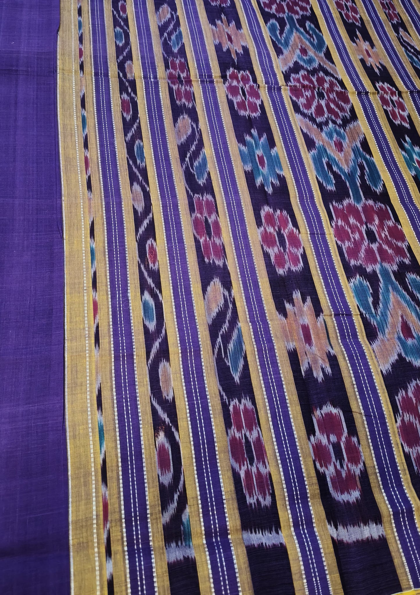 Khadi Ikat Cotton- Purple