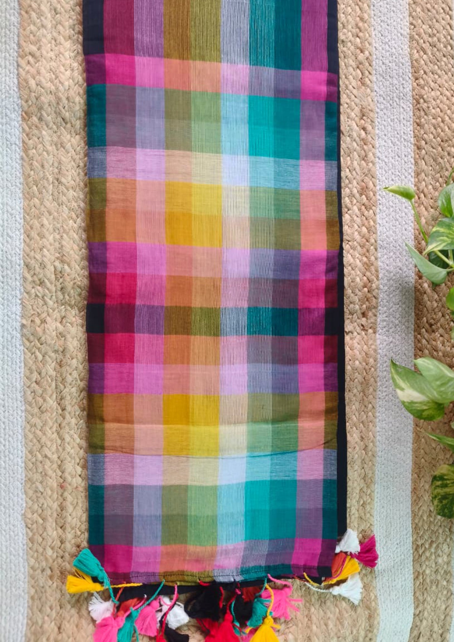 Cotton M11- Multicolor Checks Black