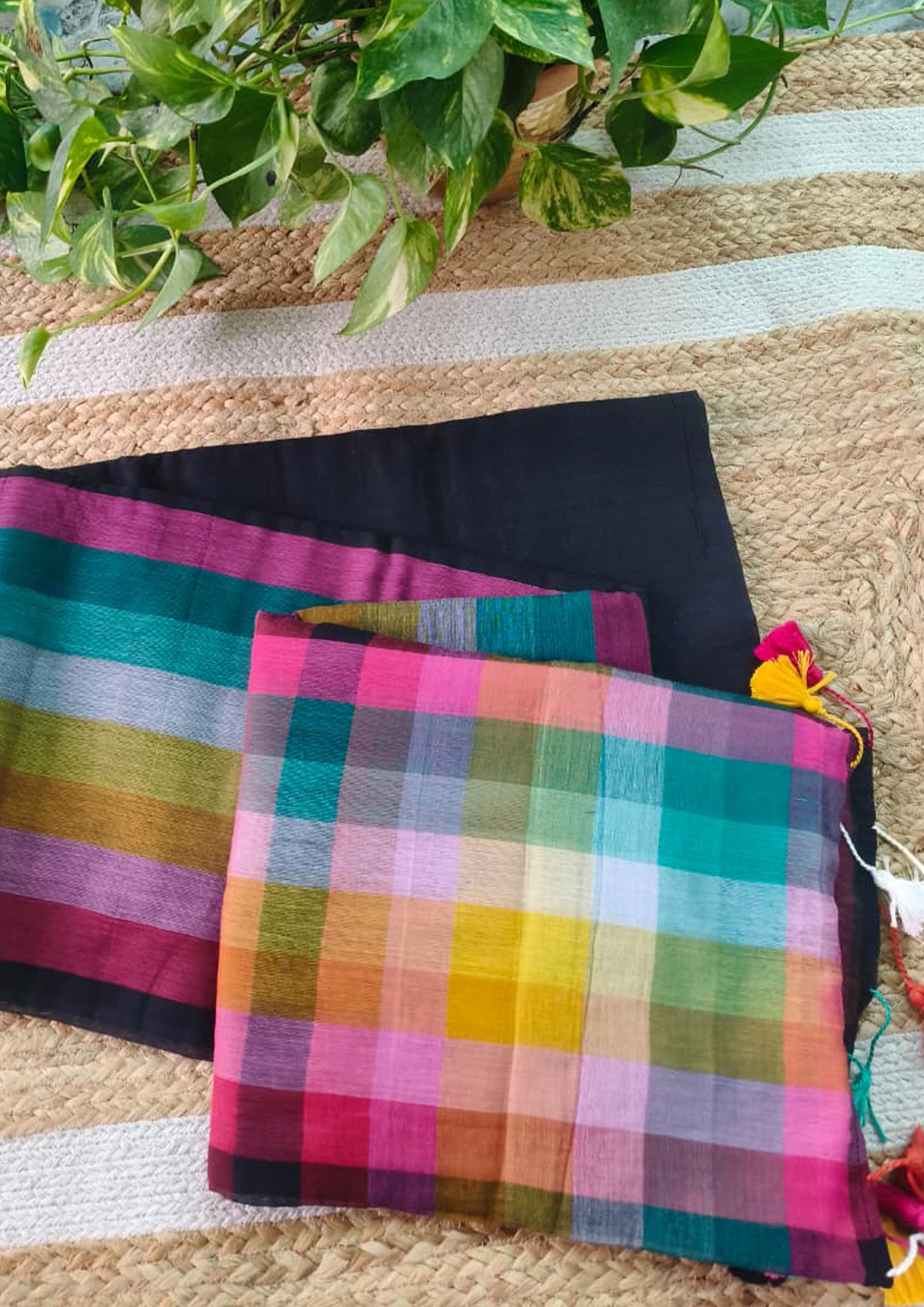 Cotton M11- Multicolor Checks Black