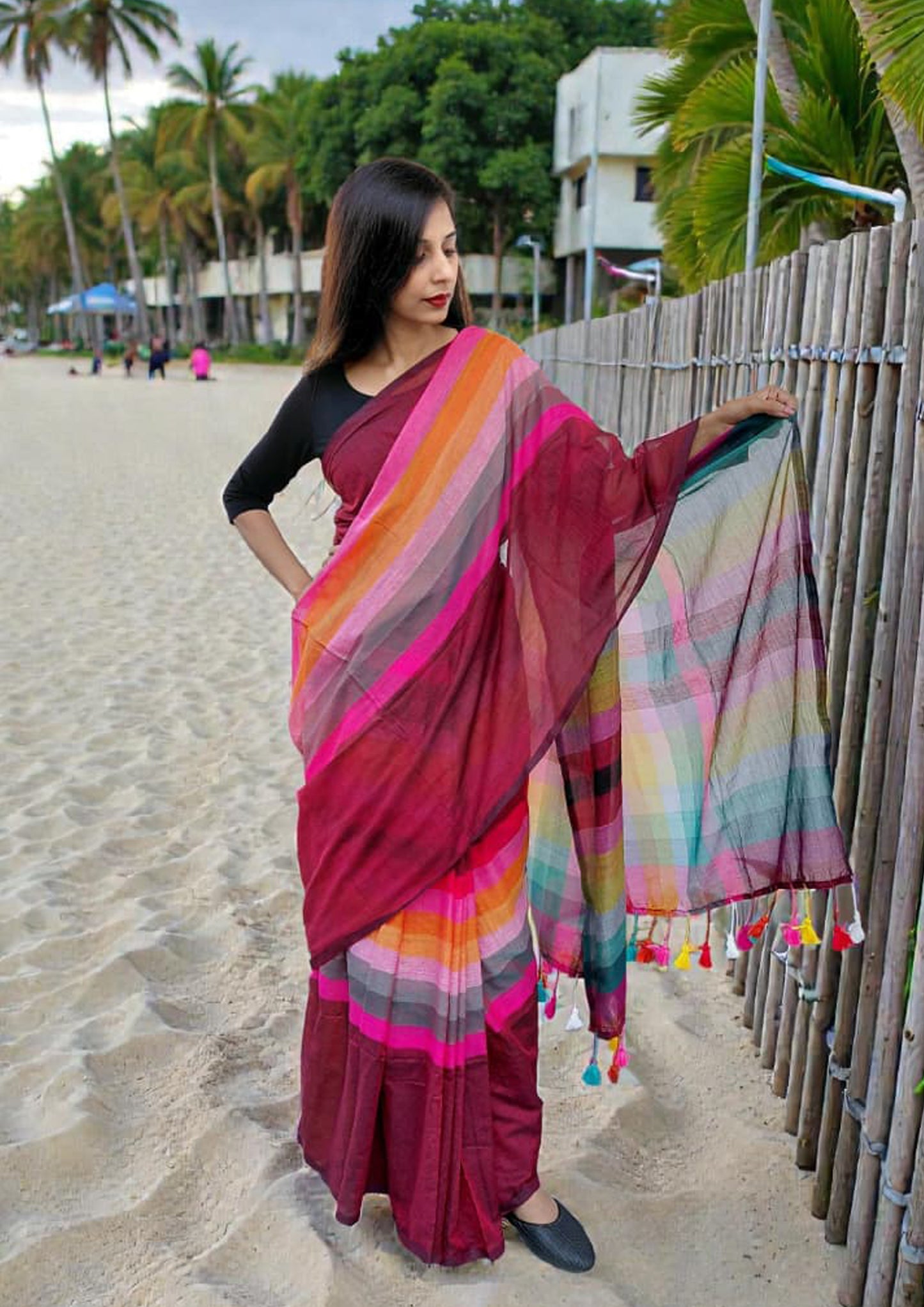 Cotton M14- Multicolor Checks Maroon