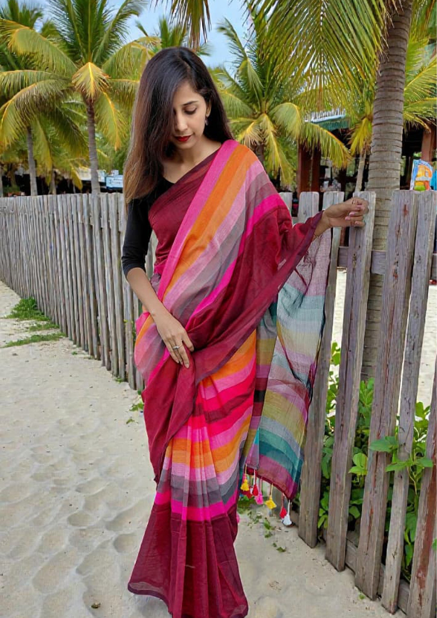 Cotton M14- Multicolor Checks Maroon