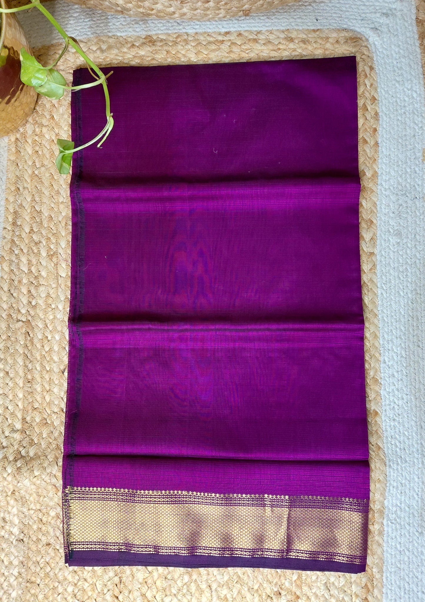 Maheshwari Silk Suit Set- Purple M22