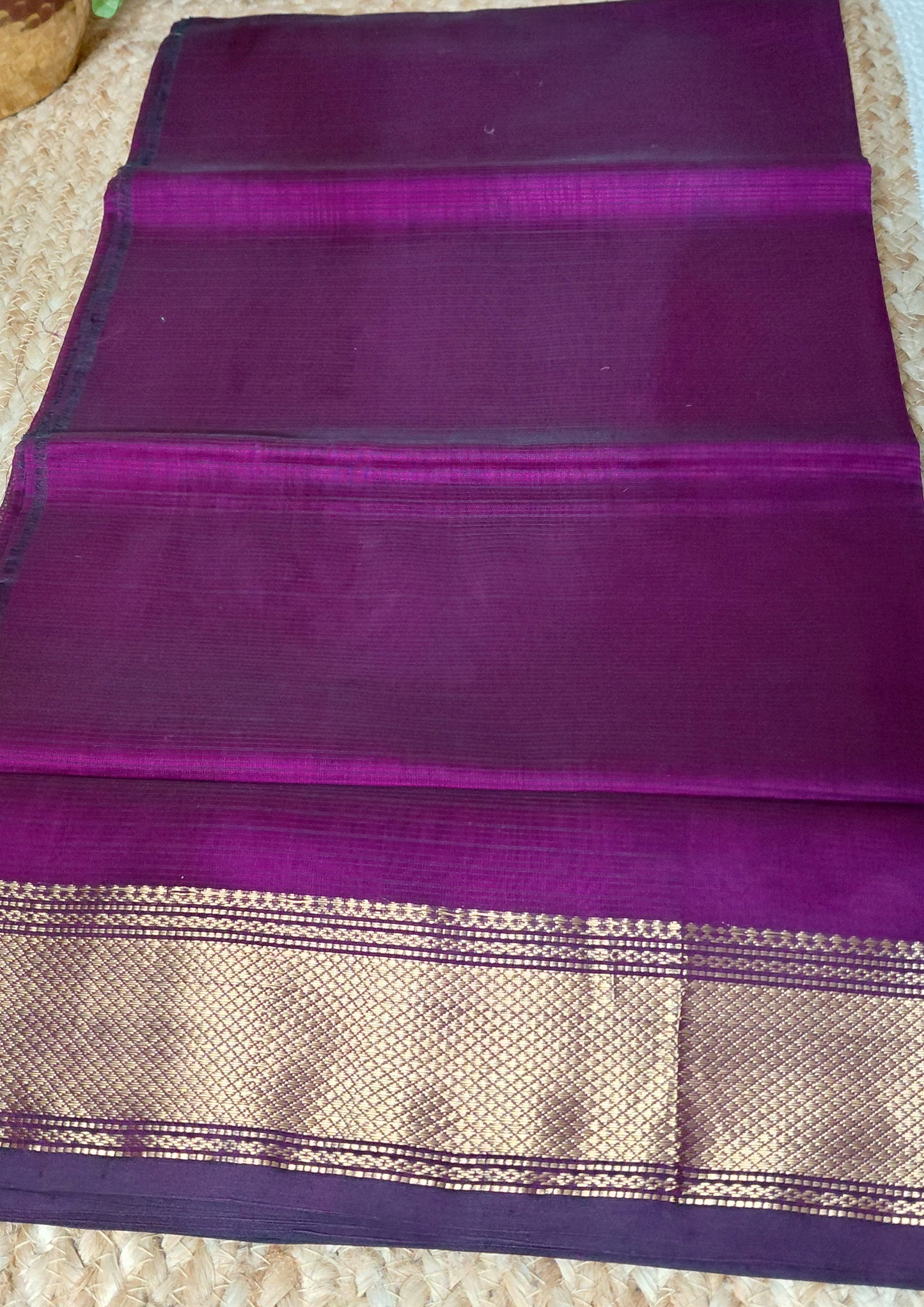 Maheshwari Silk Suit Set- Purple M22