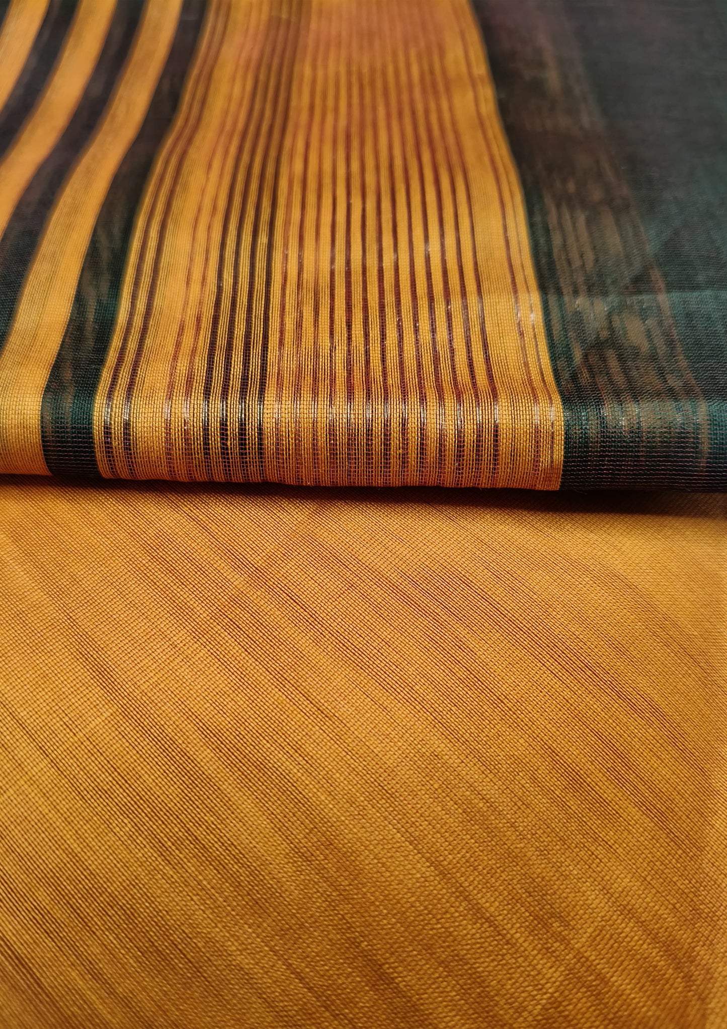 Maheshwari Silk Suit Set- Buti Mustard Yellow
