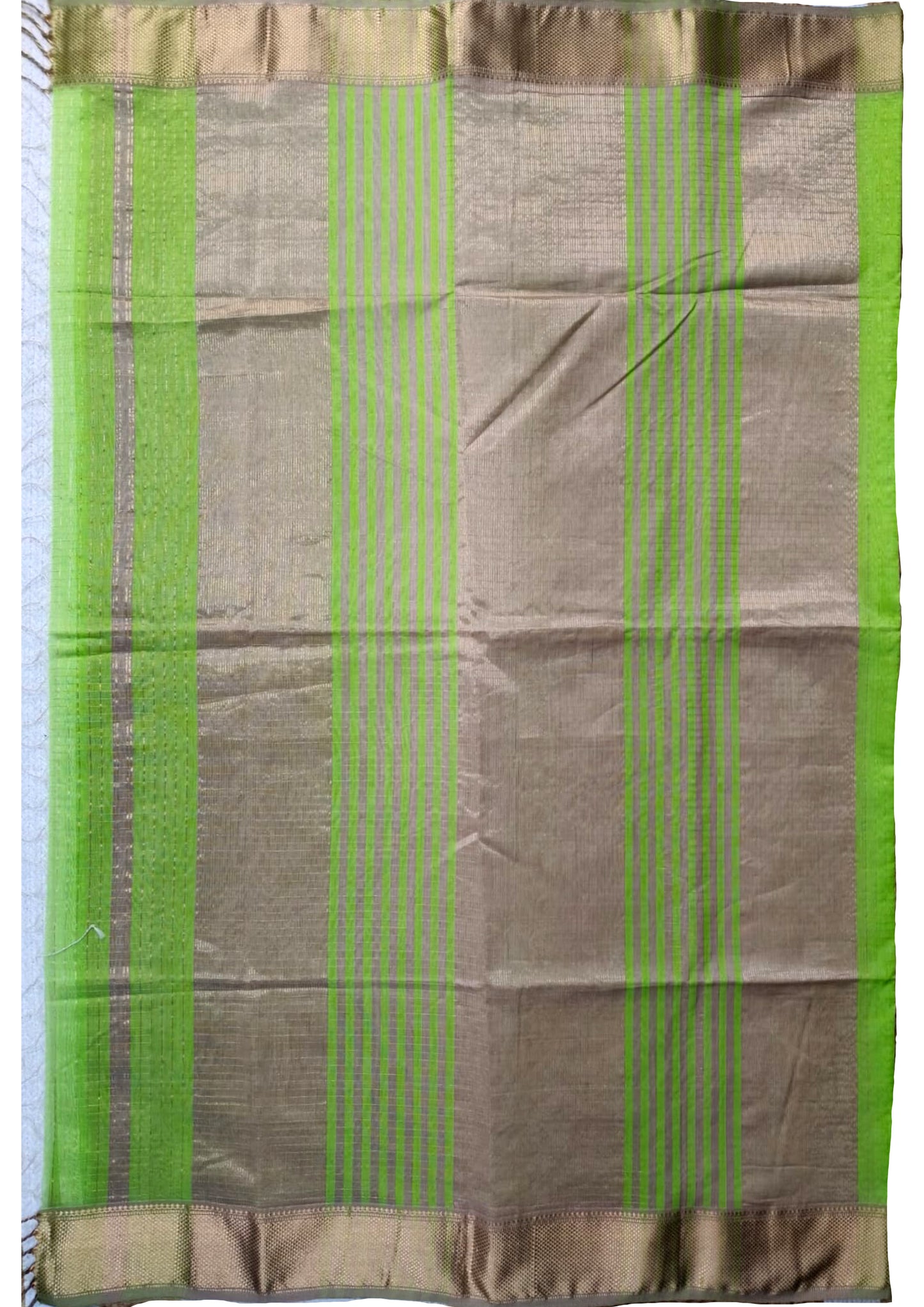 Maheshwari Saree- Lime Green