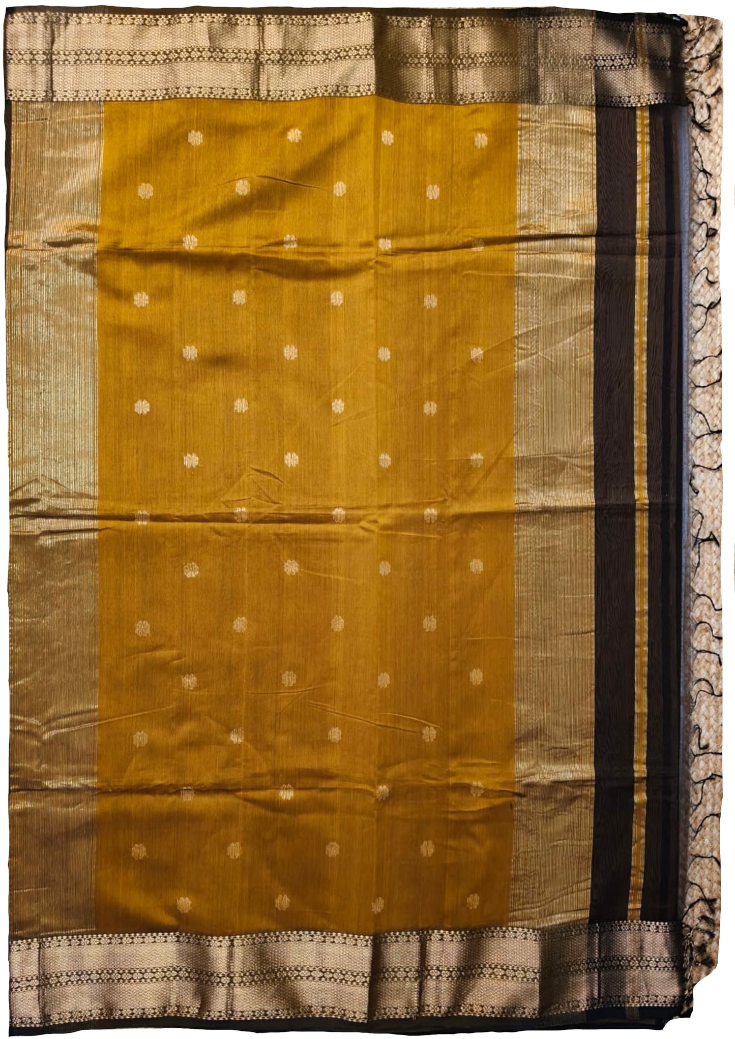 Maheshwari Saree- Mustard Brown