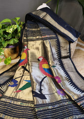 Paithani Cotton Saree- Black