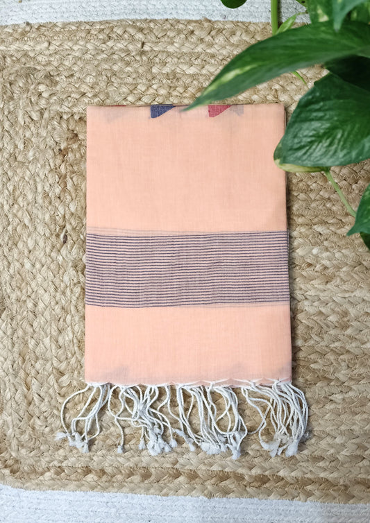 Jamdani Stole- Peach 1