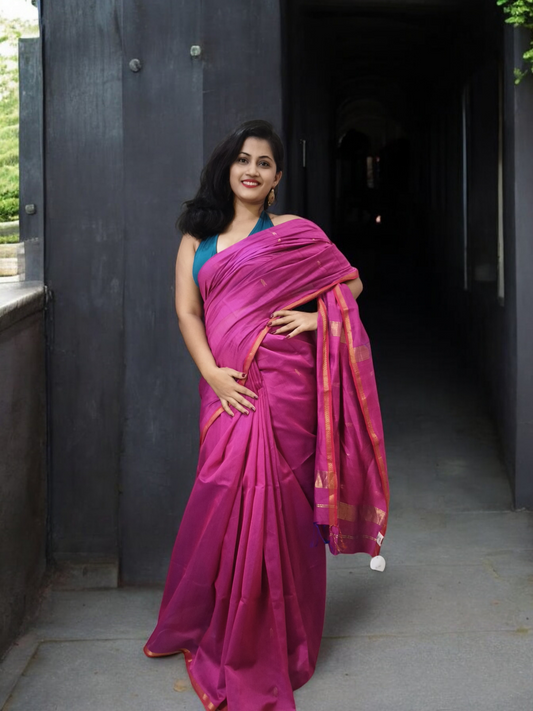 Maheshwari Saree- Pink