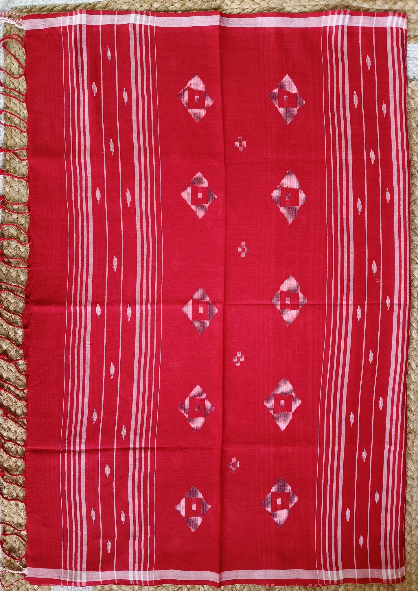 Jamdani Stole- Red 1