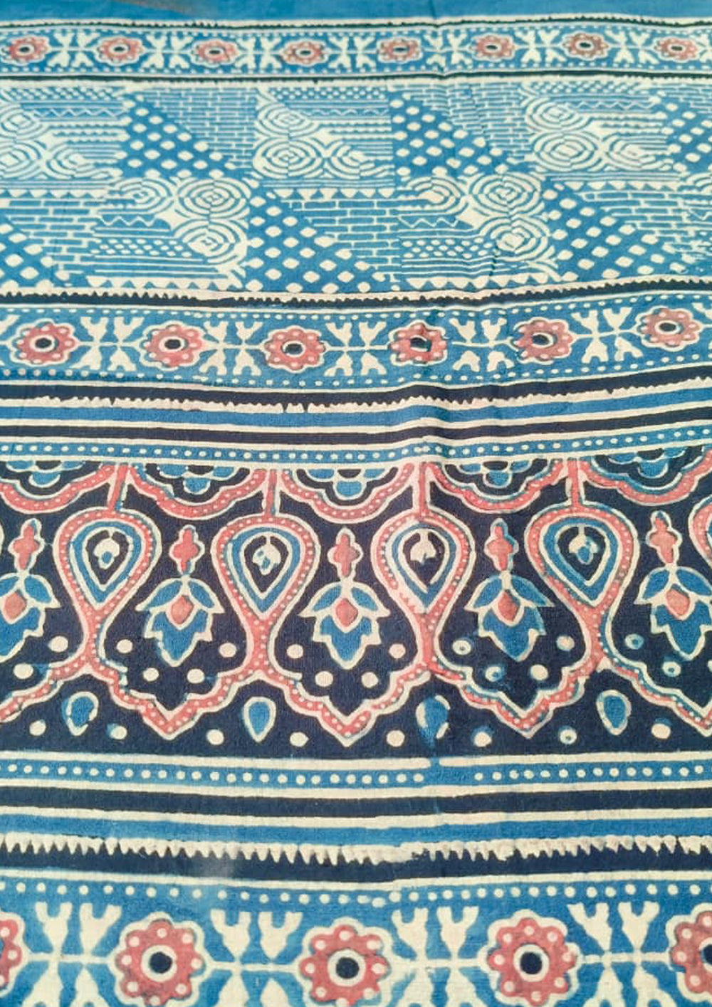 Ajrakh Cotton Dupatta - D1 Indigo - Wefta