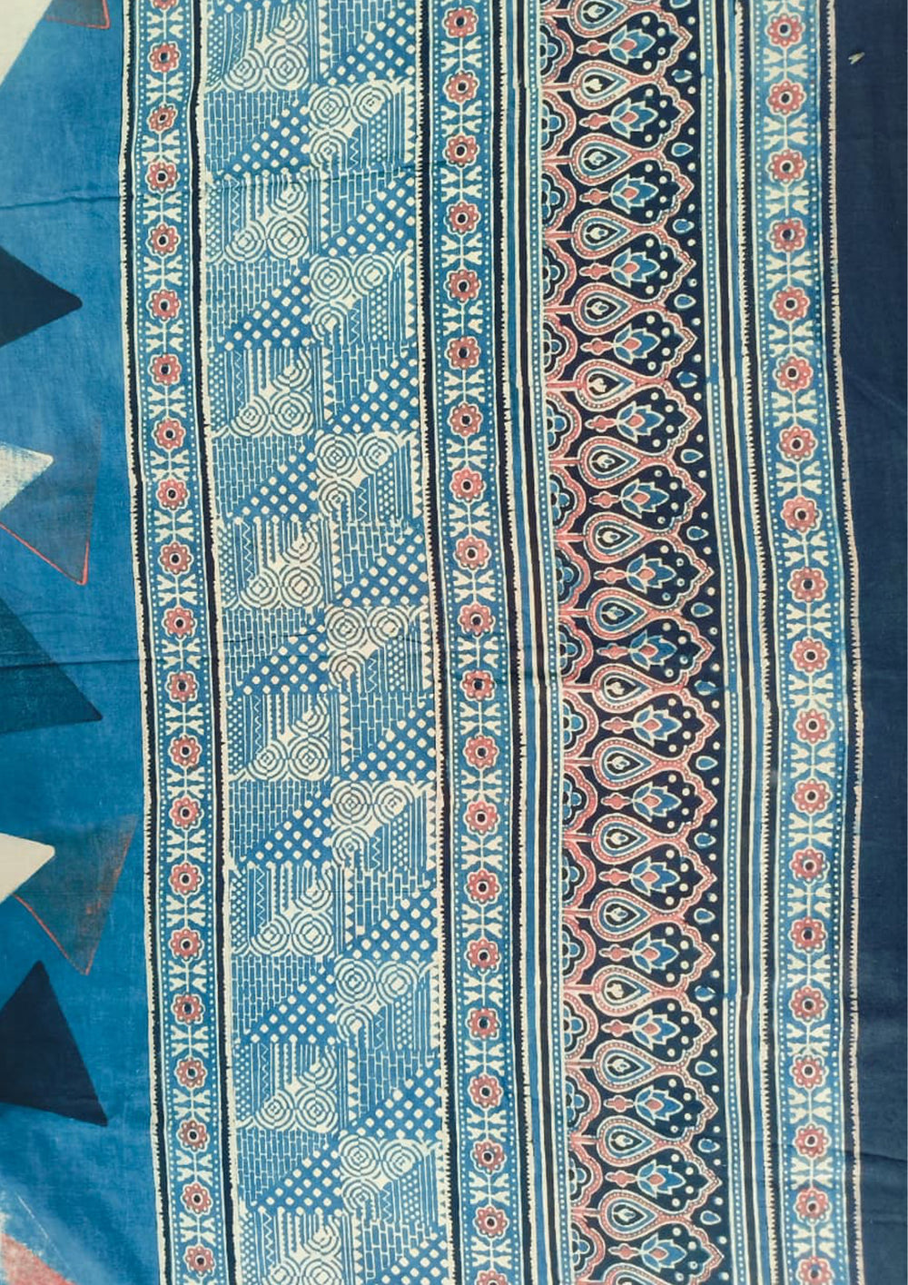 Ajrakh Cotton Dupatta - D1 Indigo - Wefta