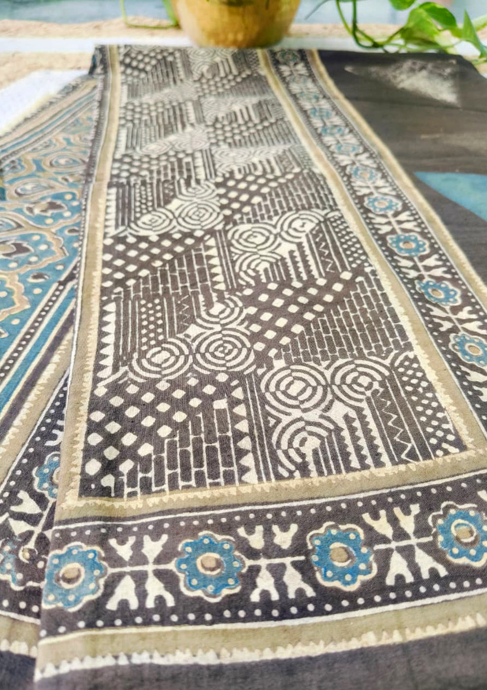 Ajrakh Cotton Dupatta - D2 Kashish - Wefta