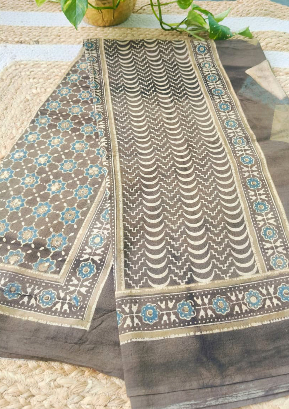 Ajrakh Cotton Dupatta - D5 Kashish - Wefta