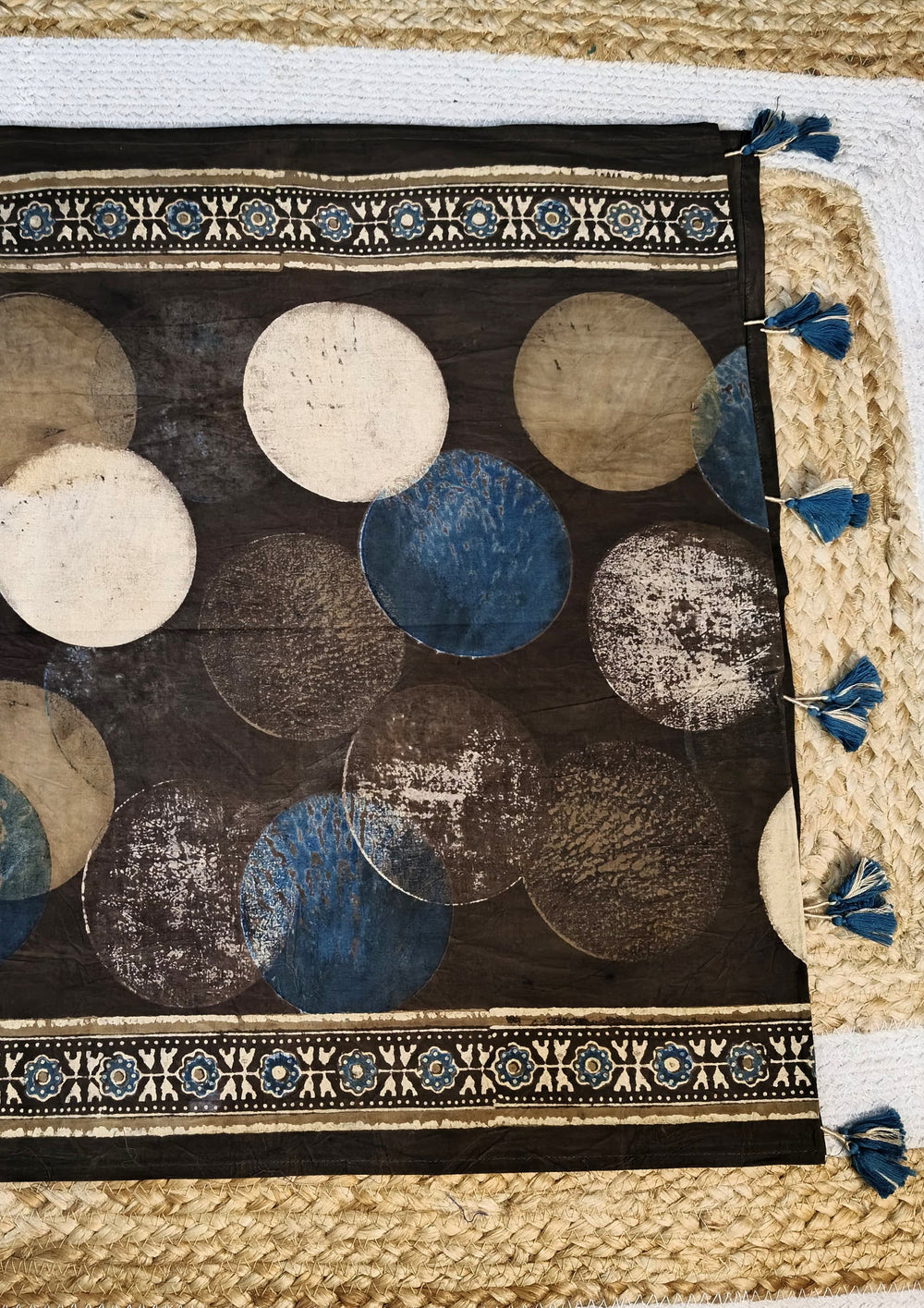 Ajrakh Cotton Stole 6 - Brown B2 - Wefta