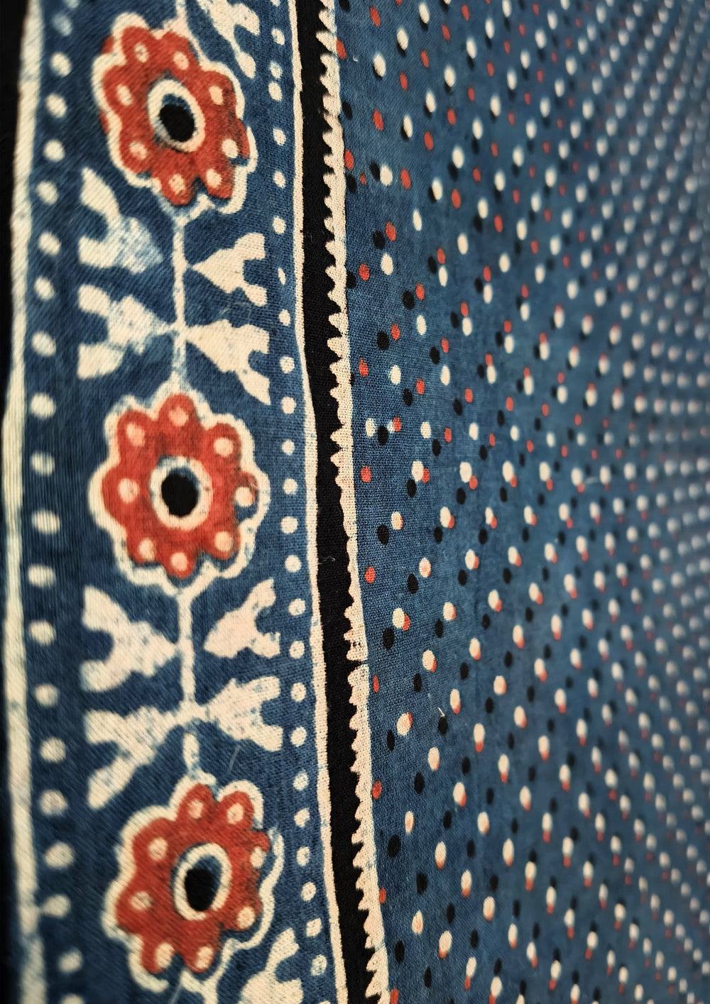 Ajrakh Cotton Stole - Blue B1 - Wefta