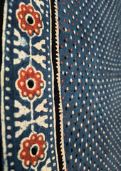 Ajrakh Cotton Stole - Blue B1 - Wefta