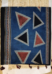 Ajrakh Cotton Stole - Blue B5 - Wefta