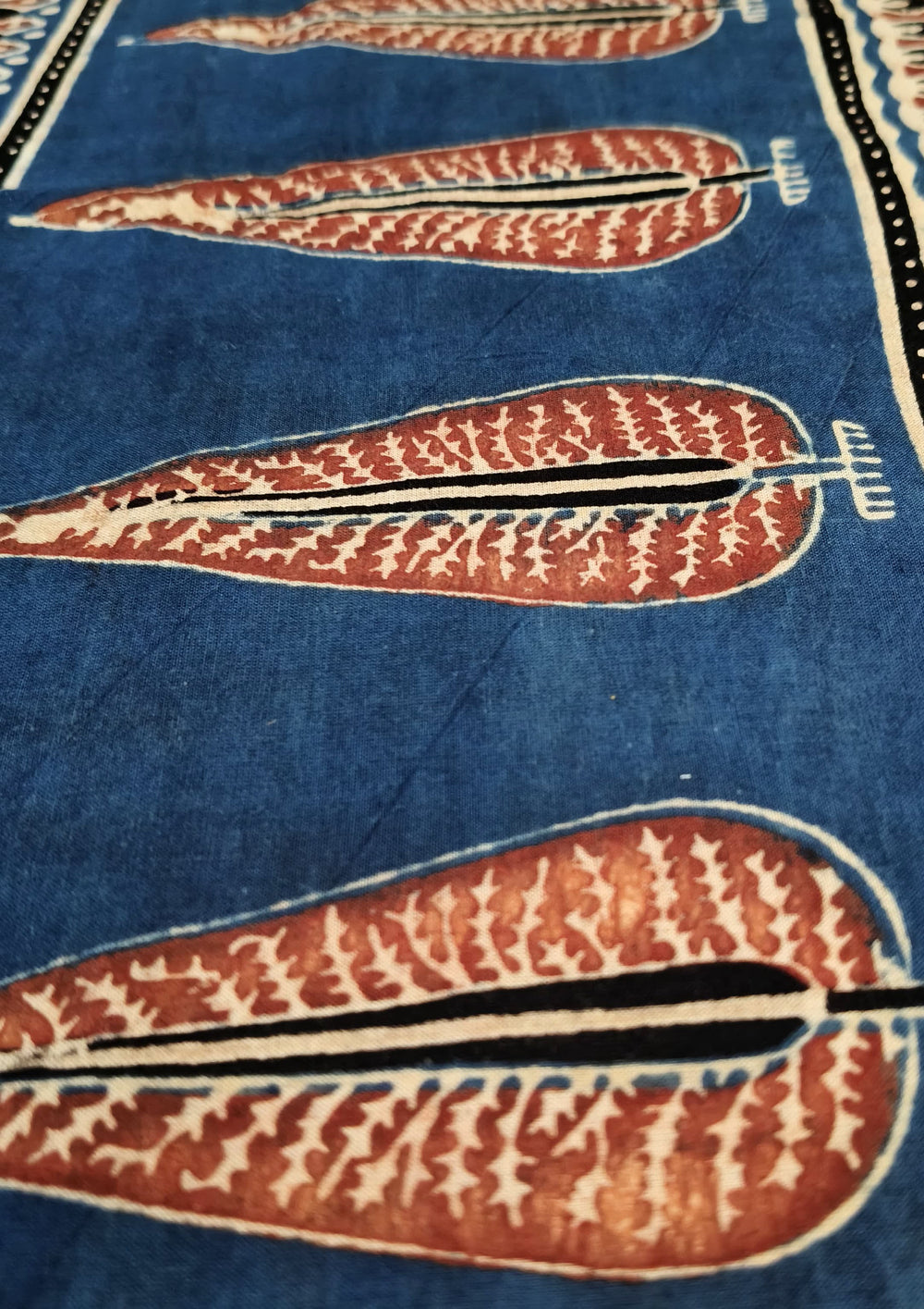 Ajrakh Cotton Stole - Blue B5 - Wefta