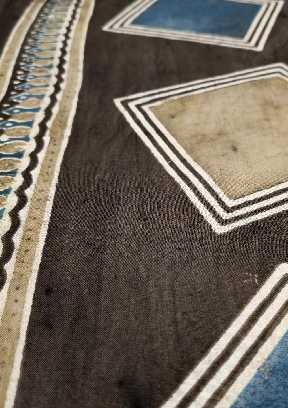 Ajrakh Cotton Stole - Brown B3 - Wefta
