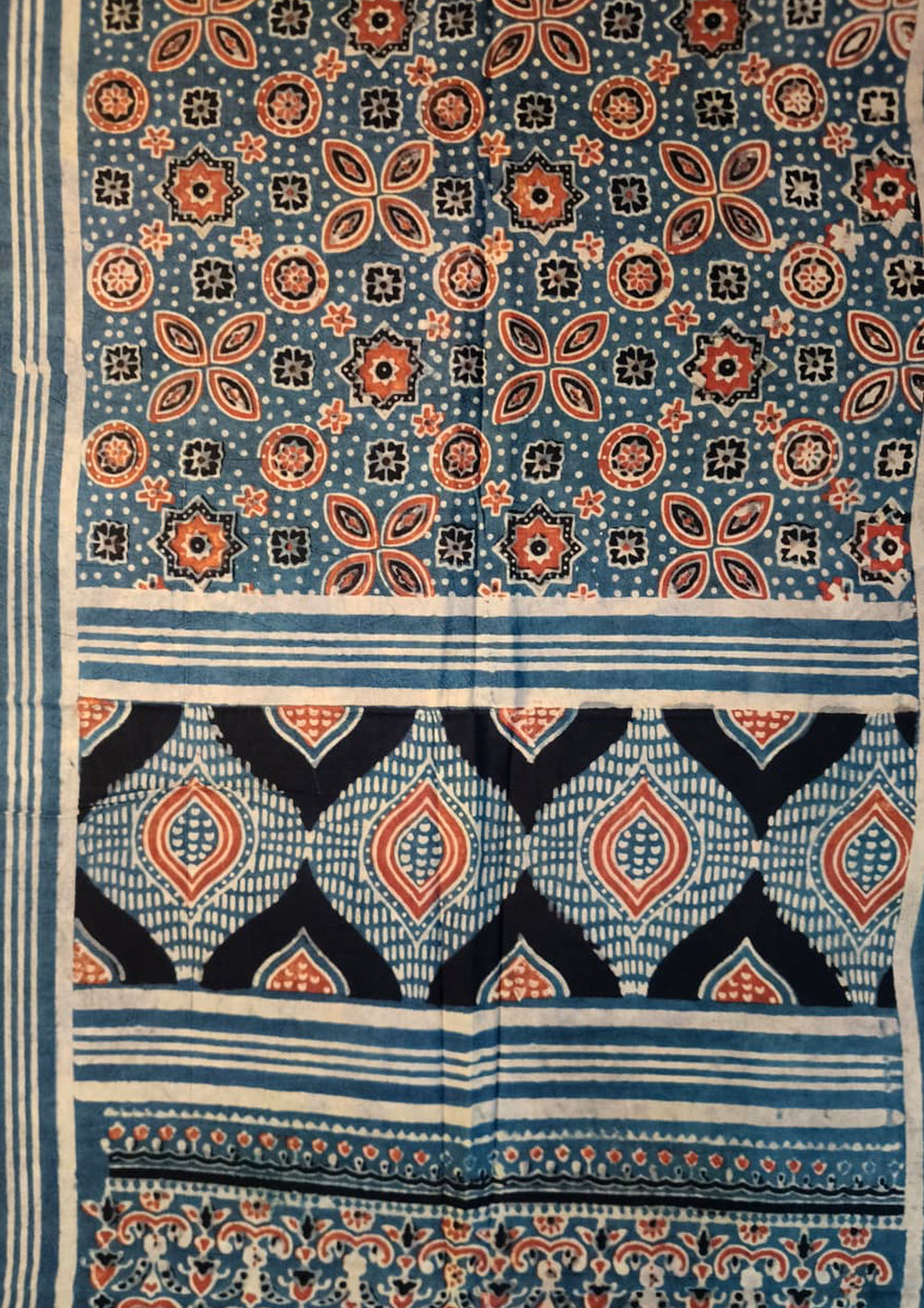 Ajrakh Cotton Stole - SC 10Ib - Wefta