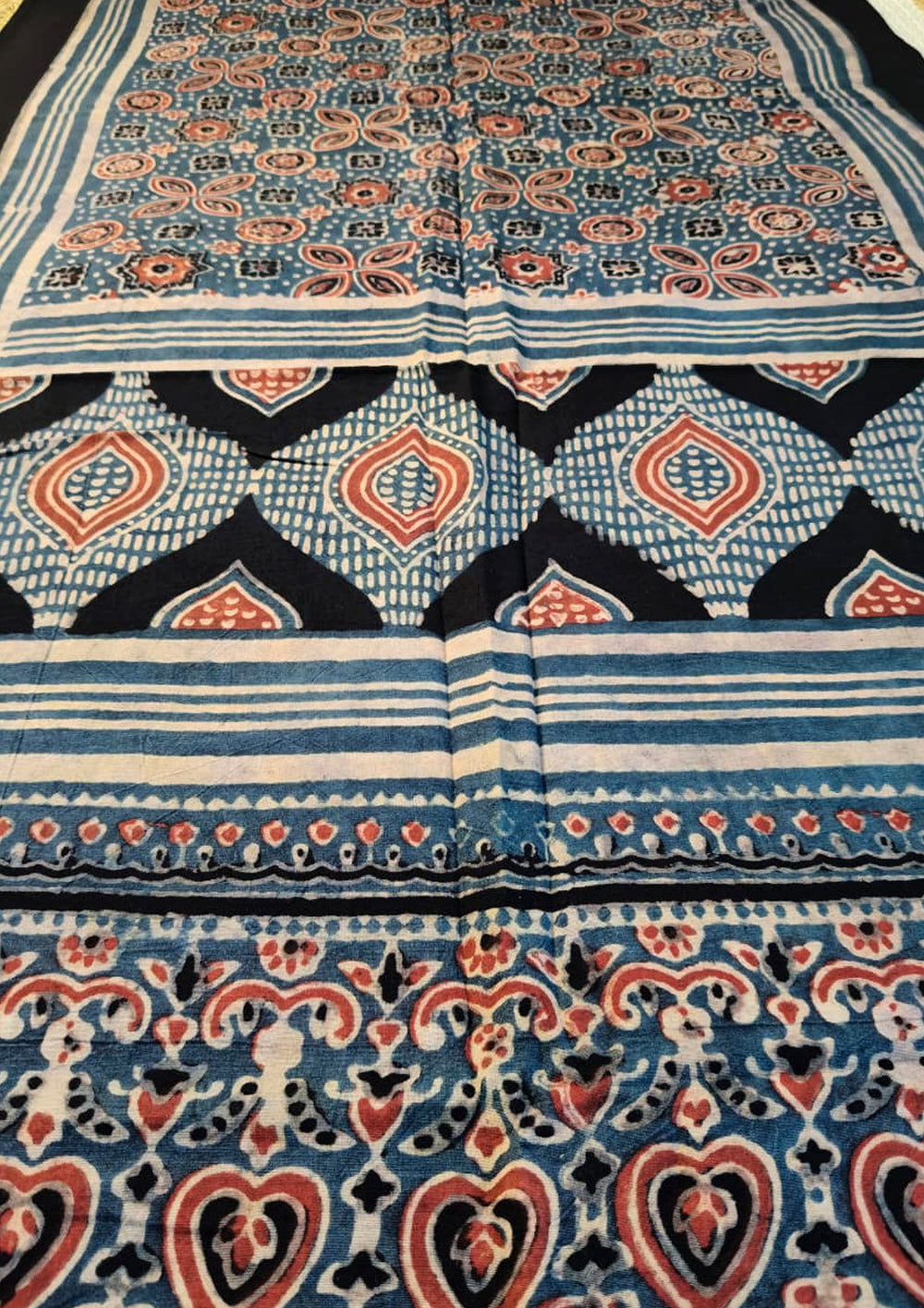 Ajrakh Cotton Stole - SC 10Ib - Wefta