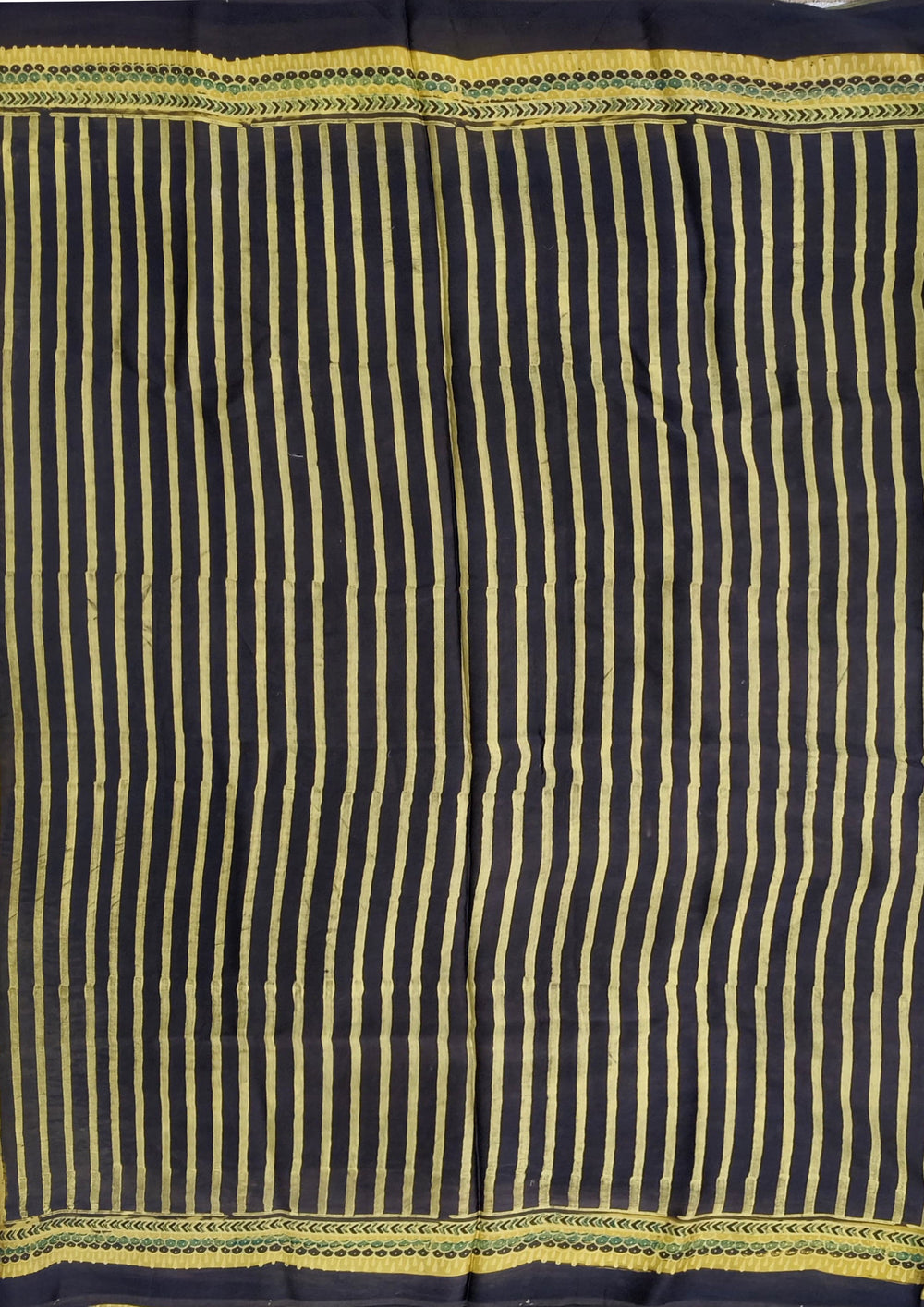 Ajrakh Handblock Printed Modal Saree - M10 Yellow - Wefta