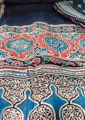 Ajrakh Handblock Printed Modal Suit - Black Ajm3 - Wefta