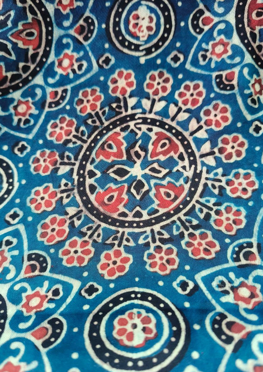 Ajrakh Handblock Printed Modal Suit - Blue Ajm4 - Wefta